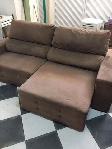 sofa 2 e 3 lugares retratil marrom