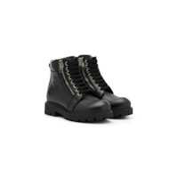 Balmain Kids Ankle boot com cadarço - Preto