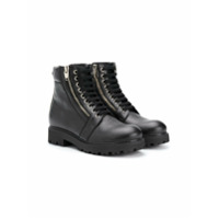 Balmain Kids Ankle boot com cadarço - Preto