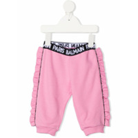 Balmain Kids Calça com logo no cós - Rosa