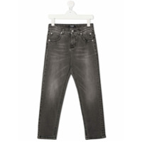 Balmain Kids Calça jeans reta - Cinza