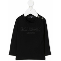 Balmain Kids logo patch sweatshirt - Preto