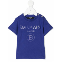 Balmain Kids logo-print T-shirt - Azul
