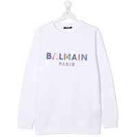 Balmain Kids Moletom com logo - Branco