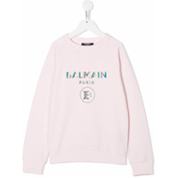 Balmain Kids Moletom com logo furta-cor - Rosa