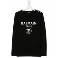 Balmain Kids Moletom com logo - Preto