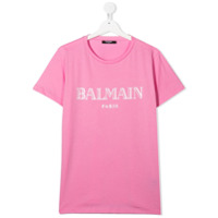 Balmain Kids TEEN logo print T-shirt - Rosa