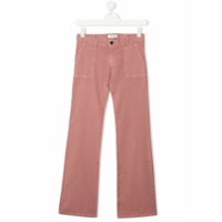 Bonpoint Calça flare com textura - Rosa