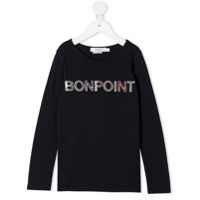 Bonpoint Camiseta com logo bordado - Azul