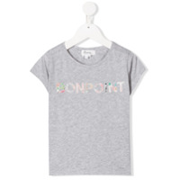 Bonpoint Camiseta com logo bordado - Cinza