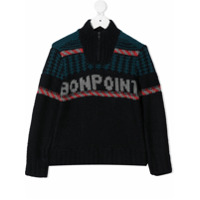Bonpoint Suéter com logo bordado - Azul