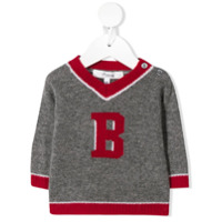 Bonpoint Suéter com logo bordado - Cinza