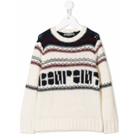 Bonpoint Suéter de tricô com logo - Branco