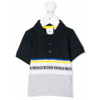Boss Kids Camisa polo com logo - Azul