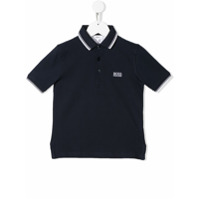 Boss Kids Camisa polo com logo - Azul