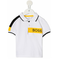 Boss Kids Camisa polo com recortes - Branco