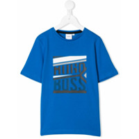 Boss Kids Camiseta com estampa de logo - Azul
