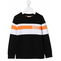 Boss Kids contrast stripe jumper - Preto