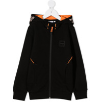 Boss Kids Jaqueta com capuz e zíper - Preto