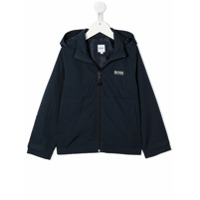 Boss Kids Jaqueta com logo e zíper - Azul