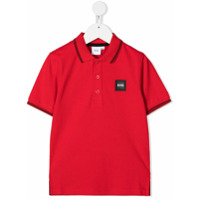 Boss Kids logo patch polo shirt - Vermelho