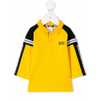Boss Kids logo stripe polo shirt - Amarelo