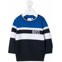 Boss Kids stripe knit jumper - Azul