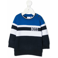 Boss Kids stripe knit jumper - Preto