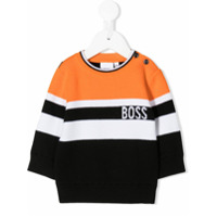 Boss Kids Suéter color block - Preto
