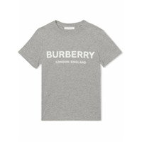 Burberry Kids Camiseta com logo - Cinza