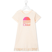 Chloé Kids Vestido com franjas - Neutro