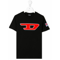 Diesel Kids Camiseta com logo bordado - Preto