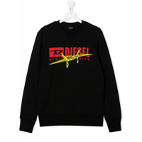 Diesel Kids cotton logo sweatshirt - Preto