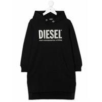 Diesel Kids logo hoodie dress - Preto