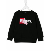 Diesel Kids logo print sweatshirt - Preto