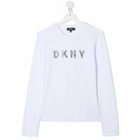 Dkny Kids Blusa com estampa de logo - Branco