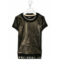 Dkny Kids logo hem T-shirt - Preto