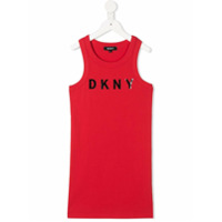 Dkny Kids logo print midi dress - Vermelho