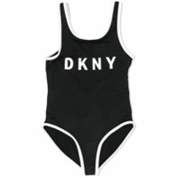 Dkny Kids Maiô com estampa de logo - Preto
