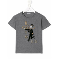 Dolce & Gabbana Kids Camiseta com patch - Cinza