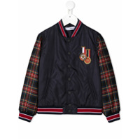 Dolce & Gabbana Kids Jaqueta com patch - Azul