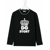 Dolce & Gabbana Kids Moletom DG Story - Azul