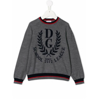 Dolce & Gabbana Kids Suéter com logo - Cinza