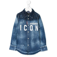 Dsquared2 Kids Camisa jeans Icon - Azul