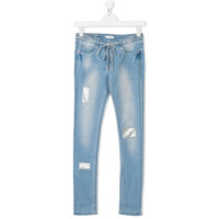 Elsy Calça jeans com patches - Azul