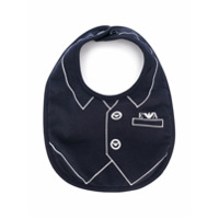 Emporio Armani Kids Babador Trompe l'oeil - Azul