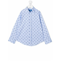 Fay Kids Camisa com monograma - Azul