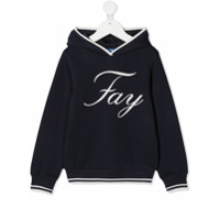 Fay Kids embroidered logo hoodie - Azul