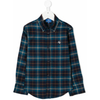 Fay Kids Short xadrez de algodão - Azul