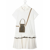 Fendi Kids bag-print dress - Branco